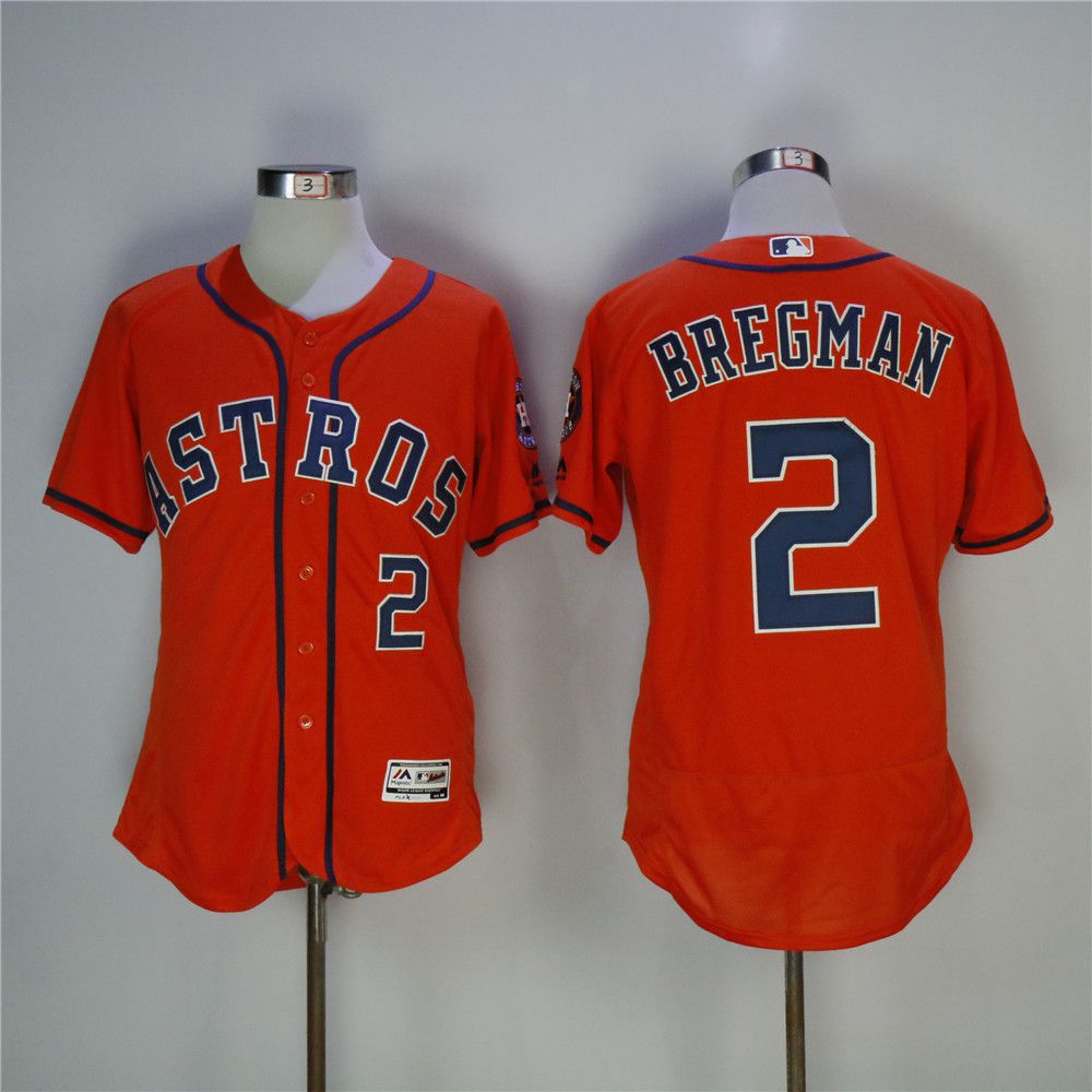 Men Houston Astros #2 Bregman Orange MLB Jerseys
